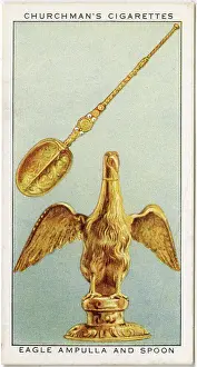 Spoon Prints: CROWN JEWELS OF ENGLAND Eagle Ampulla and Spoon used in the anointing ceremony Date: 1937