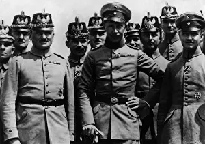 Hohenzollern Prints: Crown Prince Wilhelm with hussars, WW1