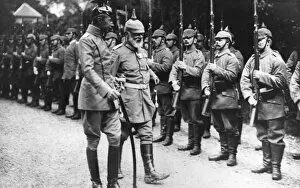 Crown Prince Wilhelm of Prussia inspecting troops, WW1