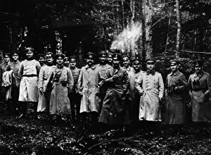 Verdun Prints: Crown Prince Wilhelm with staff at Verdun, France, WW1