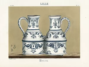 Cruet set of oil and vinegar jugs from Lille