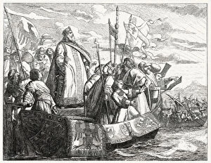 Images Dated 23rd November 2020: THIRD CRUSADE Emperor Friedrich I and his massive army, after leaving Regensburg in May
