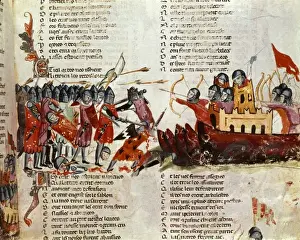 Marciana Prints: Crusades. Disembark of crusaders. Miniature Painting