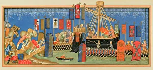 Fourteenth Prints: Crusades. Embarkation of knights of the Order