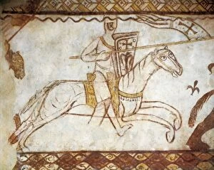 Fresco Collection: Crusades. Knight of the Templar Chapel. Romanesque