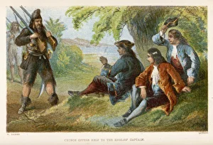 <b class=qtipBold><figcaption>Crusoe & the Captain</figcaption></b><br>Crusoe offers his assistance to the English captain and helps to recover his vessel.<br><em>© Mary Evans Picture Library</em> Crusoe & the Captain