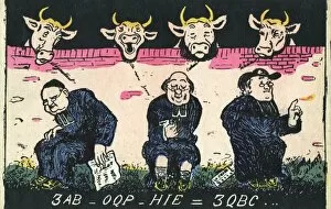Cryptic Postcard - Three Abbots empty their bowels