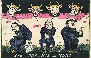 Peering Prints: Cryptic Postcard - Three Abbots empty their bowels