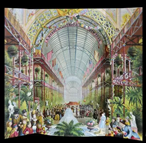 Images Dated 20th April 2021: Crystal Palace interior - Christmas and New Year greetings Date: late 19th century