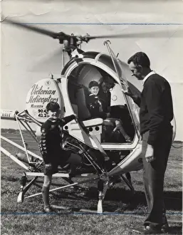 Cub scouts with helicopter, Victoria, Australia