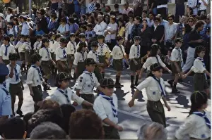 Cub Scouts on parade in Cyprus