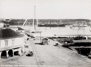 Cuba: Naval crane, Luz Wharf, Havana