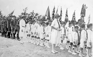 Cubs and scouts on church parade, Bermuda