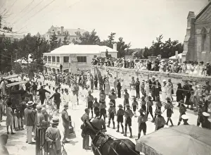 Cubs and scouts on church parade, Bermuda