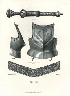 Artworksandappliancesfromthemiddleagestothe17thcentury Collection: Cuirass (breastplate) and dagger, early 16th century