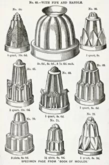 Images Dated 27th September 2017: Culinary moulds in pewter 1887