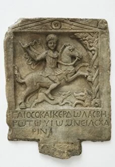 Horseman Gallery: Culture Thrace. Marble funerary relief depicting a hracian h