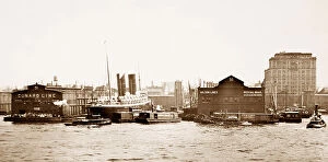Berth Collection: Cunard berth at docks, New York, USA