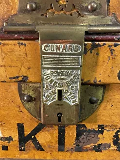 Cunard Line - emigrants tin trunk, stencilled G King