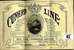 Campania Collection: Cunard Line, New York to Liverpool rates and plans