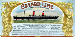 Funnels Prints: Cunard Line, Passenger Steam Ships, Liverpool