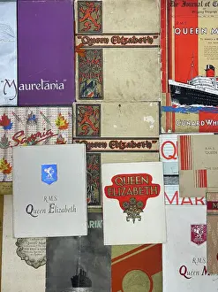Leaflets Prints: Cunard Line, QE2, Queen Mary, Mauretania memorabilia