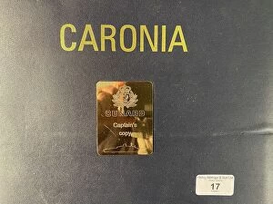 Images Dated 19th February 2021: Cunard Line, RMS Caronia - folder cover, Captain's Copy