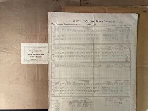Images Dated 19th February 2021: Cunard Line, RMS Queen Mary log books