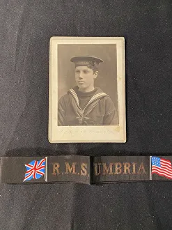 Gala Prints: Cunard Line, RMS Umbria - gala night ribbon and photo