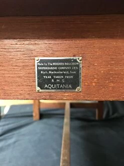 Bearing Collection: Cunard Line, table from RMS Aquitania