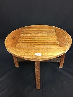 Plaque Collection: Cunard Line - teak coffee table recycled from a ship