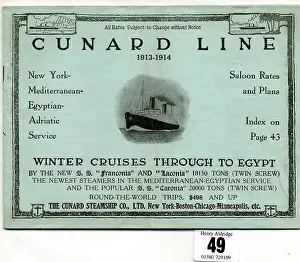 Cruises Prints: Cunard Line, Winter Cruises, brochure cover design