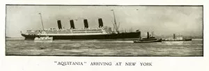 Aquitania Gallery: The Cunard Liner RMS Aquitania arriving in New York, USA