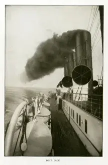 Funnels Prints: The Cunard Liner RMS Mauretania - Boat Deck - Funnels