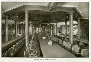 Luzurious Prints: The Cunard Liner RMS Mauretania - Second Class Dining Saloon