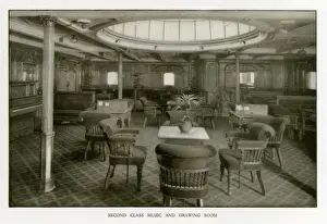 Luzurious Prints: The Cunard Liner RMS Mauretania - Second Class Music Room