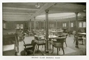 Luzurious Prints: The Cunard Liner RMS Mauretania - Second Class Smoking Room