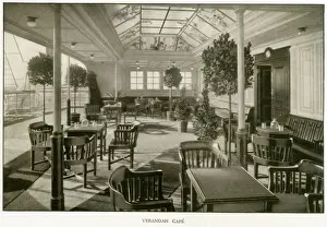 Brochure Prints: The Cunard Liner RMS Mauretania - Verandah Cafe