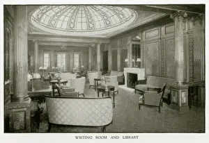 Luzurious Prints: The Cunard Liner RMS Mauretania - Writing Room / Library