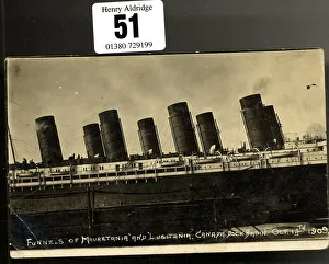 Extremely Prints: Cunard liners Mauretania and Lusitania, Canada Dock