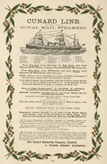 Cunard Timetable 1883