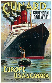 Ship Posters Collection: Cunard travel Poster