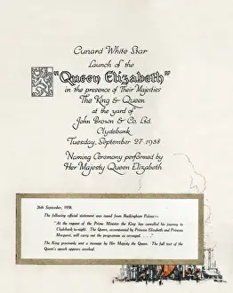 Cunard White Star Queen Elizabeth Liner Launch Booklet