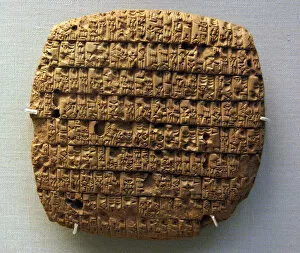 Images Dated 4th April 2008: Cuneiform tablet depicting beer allocation. 2351-2342 BC. Fr