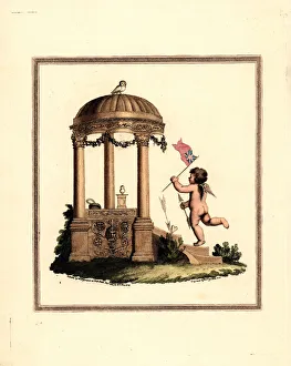 Cupid Gallery: Cupid deposits his banner in the temple of Minerva