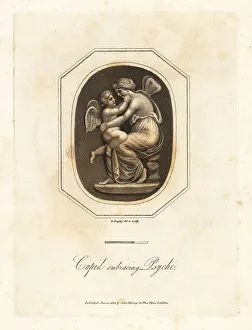 Richard Dagley Prints: Cupid embracing Psyche, Greek goddess of the soul