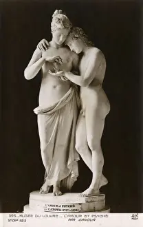 Louvre Prints: Cupid and Psyche, sculpture, Antonio Canova, Louvre, Paris