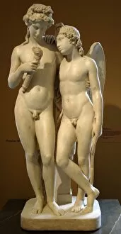 Mythological Gallery: Cupid Rekindling the torch of Hymen, 1831. By George Rennie