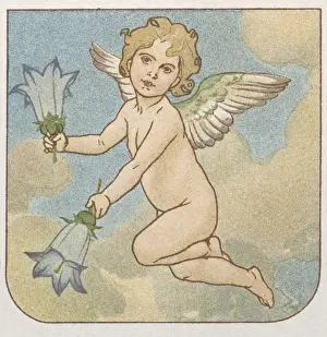 Bluebell Prints: Cupid in the sky with bluebells