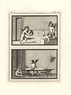Antiquitiesofherculaneum Gallery: Cupids or genii playing games